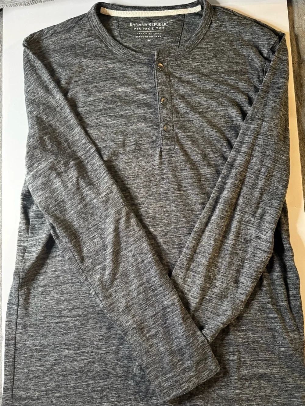 Banana Republic Gray Heather Henley Tee